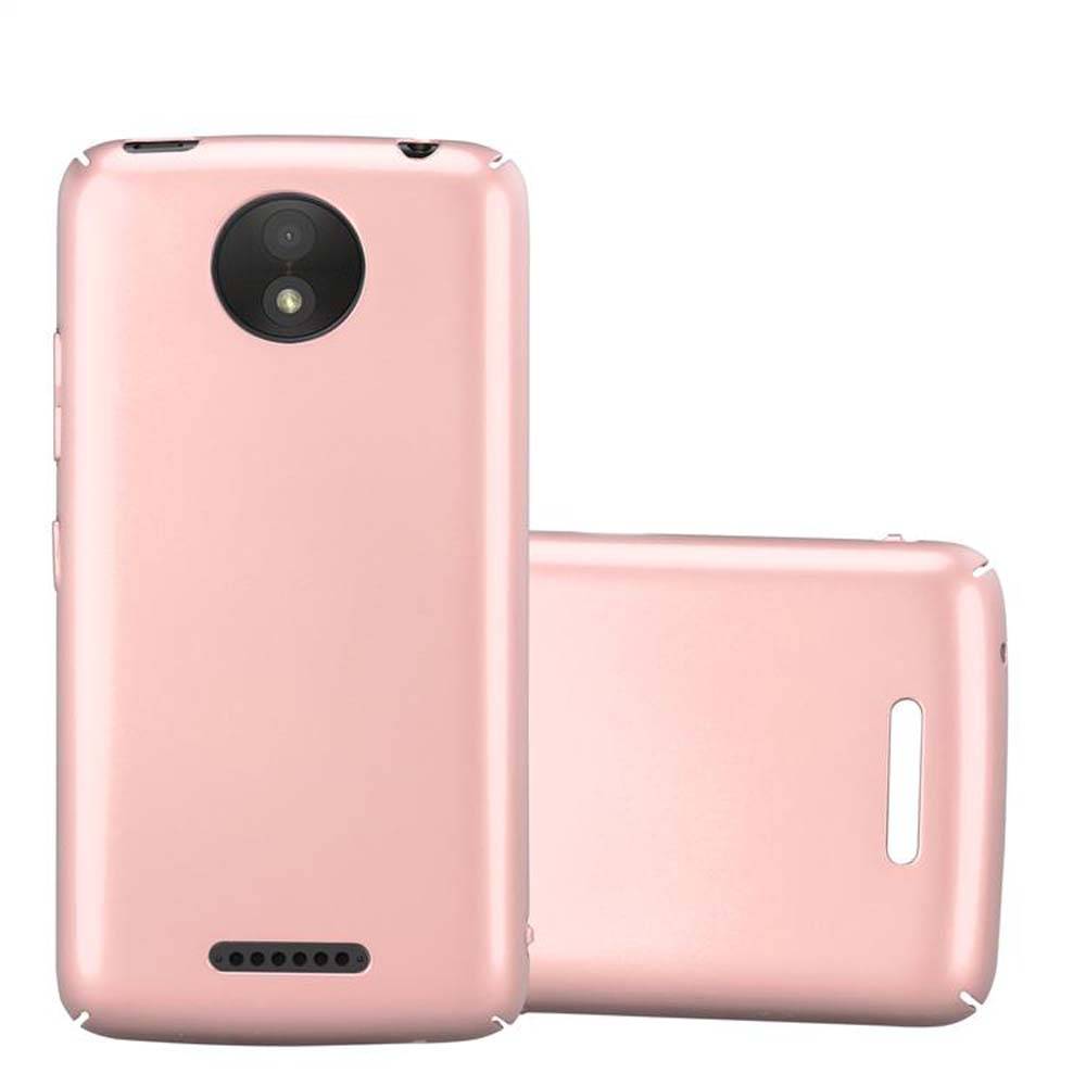 Cadorabo Hülle für Motorola MOTO C PLUS Schutzhülle in Rosa Hard Case Handy Hülle Etui