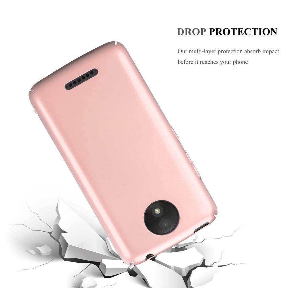 Cadorabo Hülle für Motorola MOTO C PLUS Schutzhülle in Rosa Hard Case Handy Hülle Etui