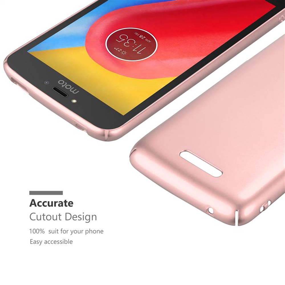 Cadorabo Hülle für Motorola MOTO C PLUS Schutzhülle in Rosa Hard Case Handy Hülle Etui