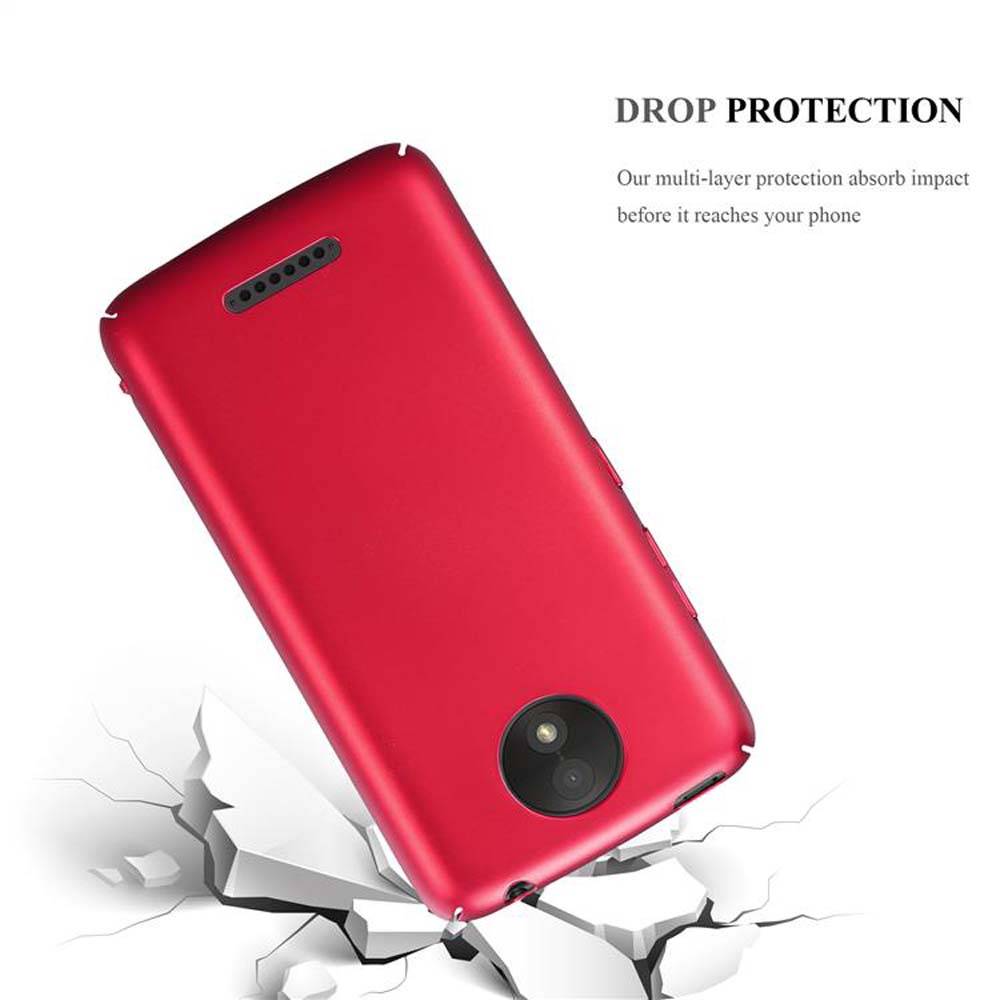 Cadorabo Hülle für Motorola MOTO C PLUS Schutzhülle in Rot Hard Case Handy Hülle Etui