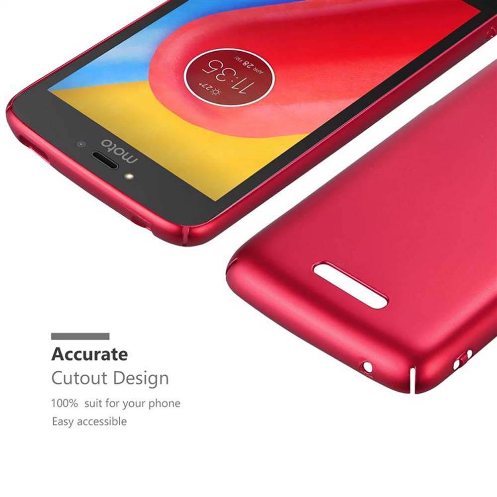 Cadorabo Hülle für Motorola MOTO C PLUS Schutzhülle in Rot Hard Case Handy Hülle Etui