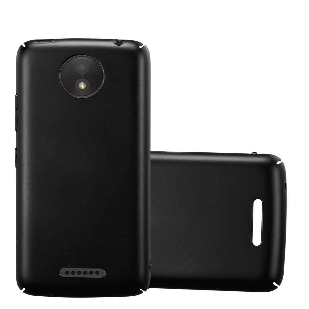 Cadorabo Hülle für Motorola MOTO C PLUS Schutzhülle in Schwarz Hard Case Handy Hülle Etui