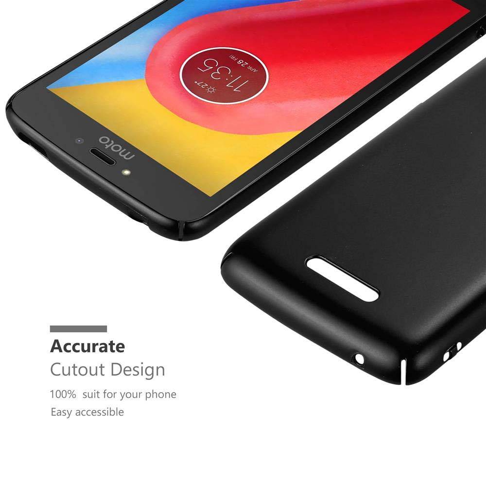 Cadorabo Hülle für Motorola MOTO C PLUS Schutzhülle in Schwarz Hard Case Handy Hülle Etui