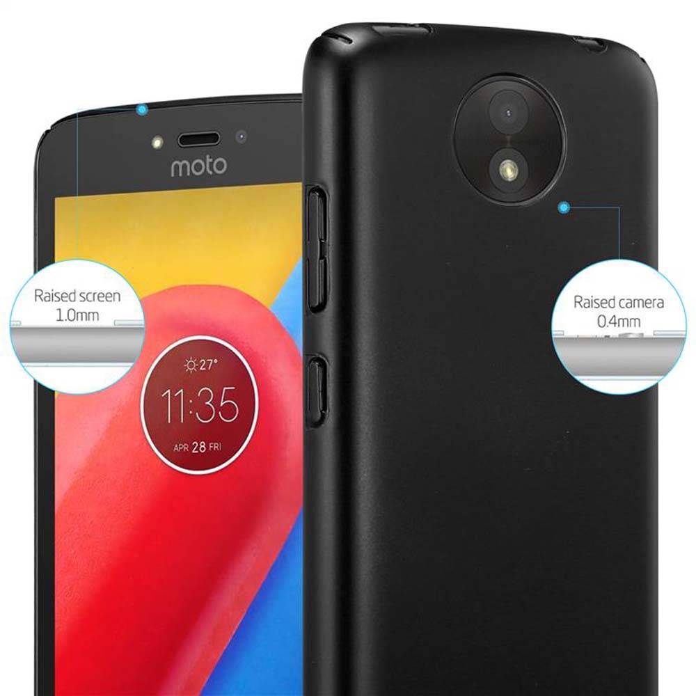Cadorabo Hülle für Motorola MOTO C PLUS Schutzhülle in Schwarz Hard Case Handy Hülle Etui