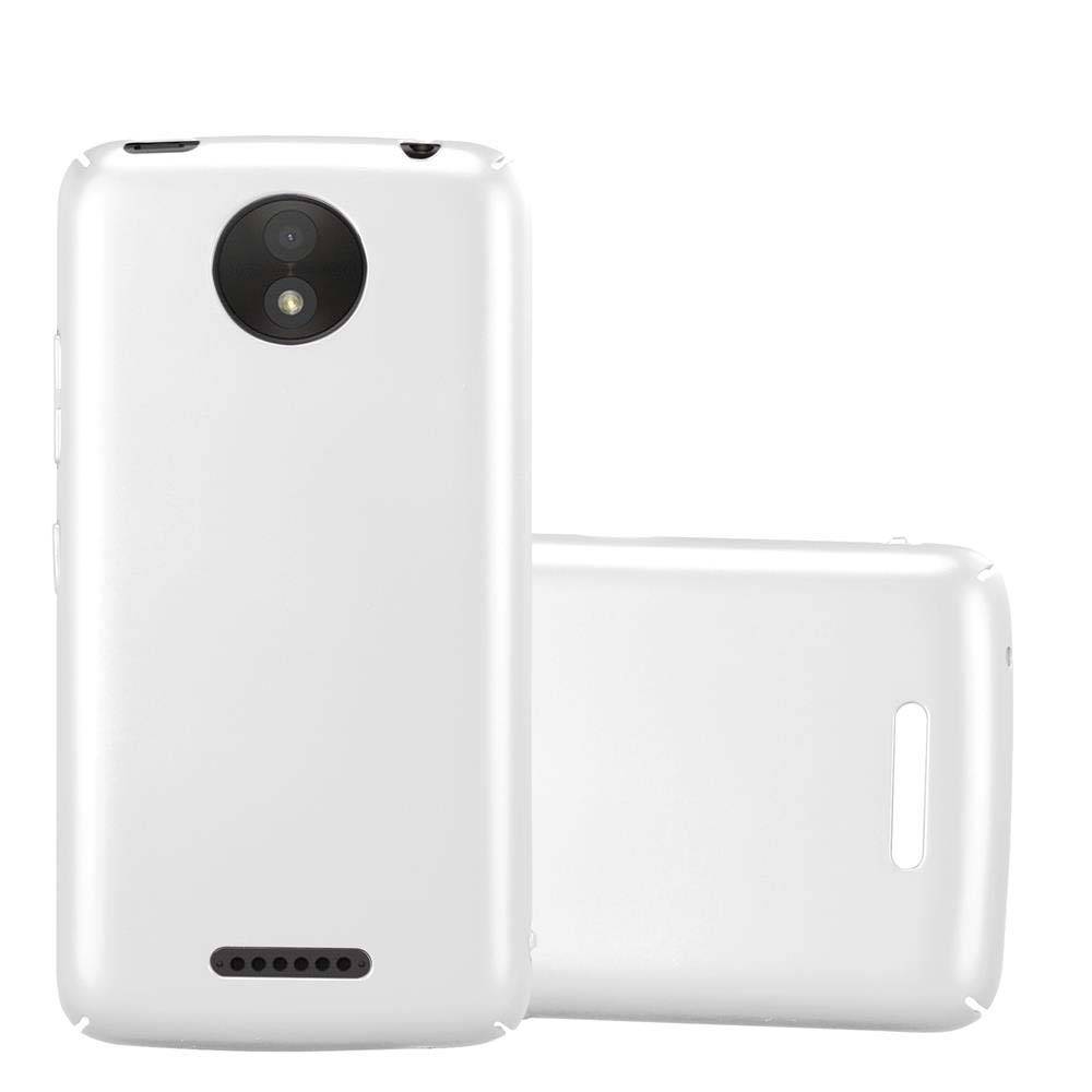 Cadorabo Hülle für Motorola MOTO C PLUS Schutzhülle in Silber Hard Case Handy Hülle Etui