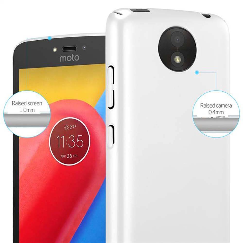 Cadorabo Hülle für Motorola MOTO C PLUS Schutzhülle in Silber Hard Case Handy Hülle Etui