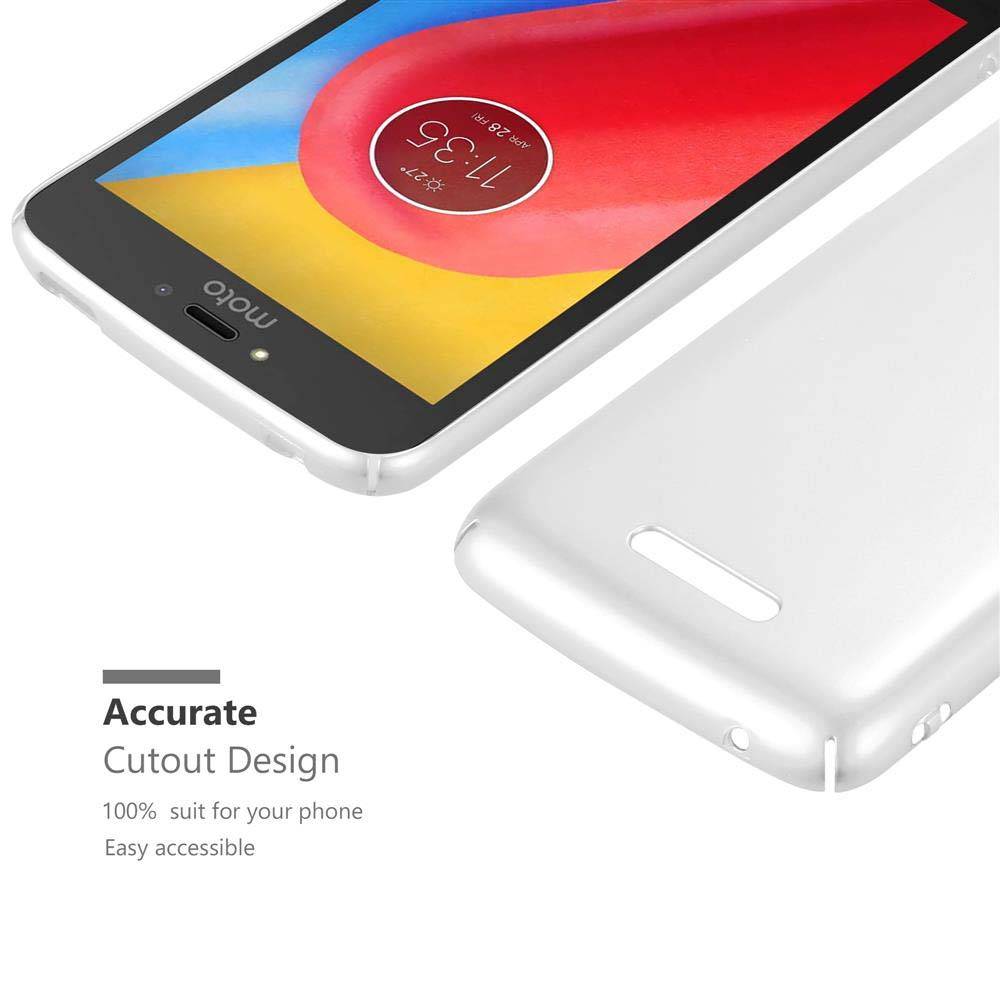 Cadorabo Hülle für Motorola MOTO C PLUS Schutzhülle in Silber Hard Case Handy Hülle Etui