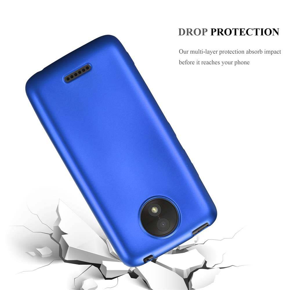 Cadorabo Schutzhülle für Motorola MOTO C PLUS Hülle in Blau Handyhülle TPU Silikon Etui Cover Case
