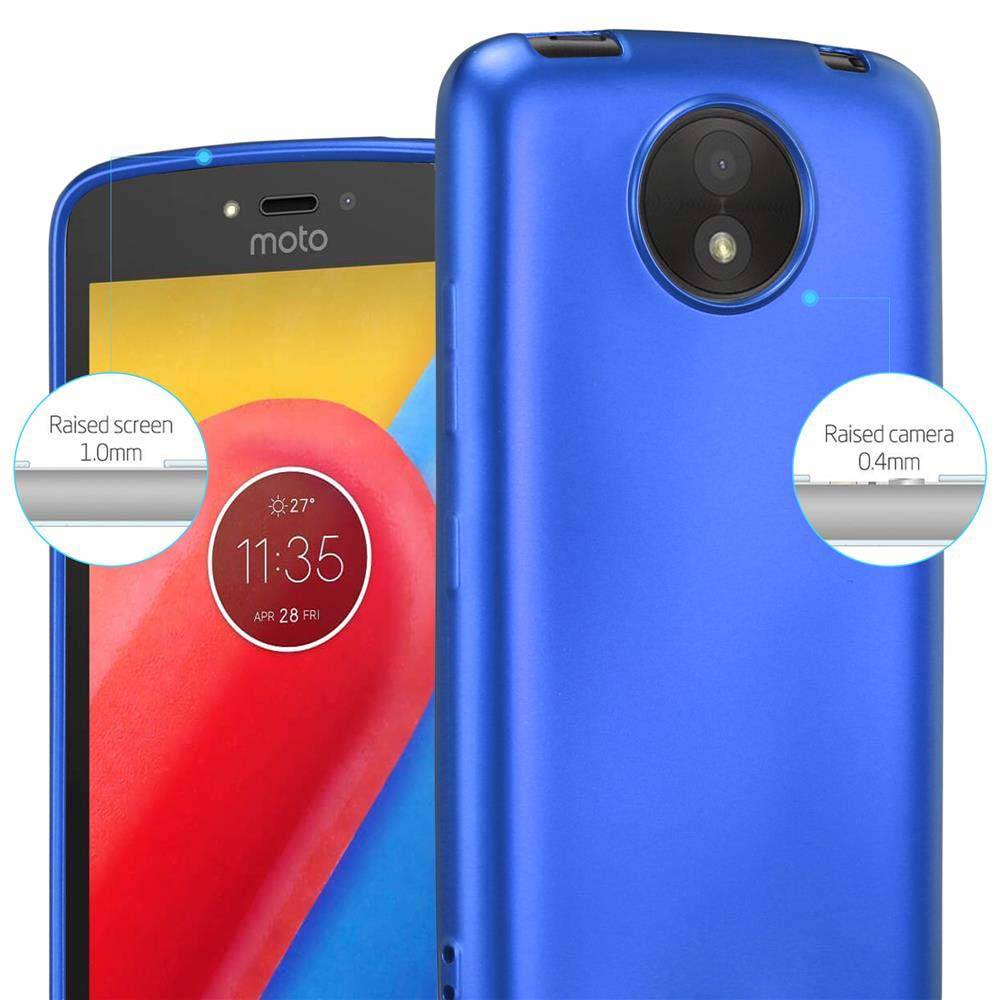 Cadorabo Schutzhülle für Motorola MOTO C PLUS Hülle in Blau Handyhülle TPU Silikon Etui Cover Case