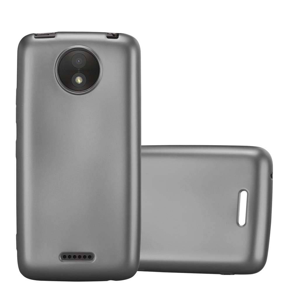 Cadorabo Schutzhülle für Motorola MOTO C PLUS Hülle in Grau Handyhülle TPU Silikon Etui Cover Case