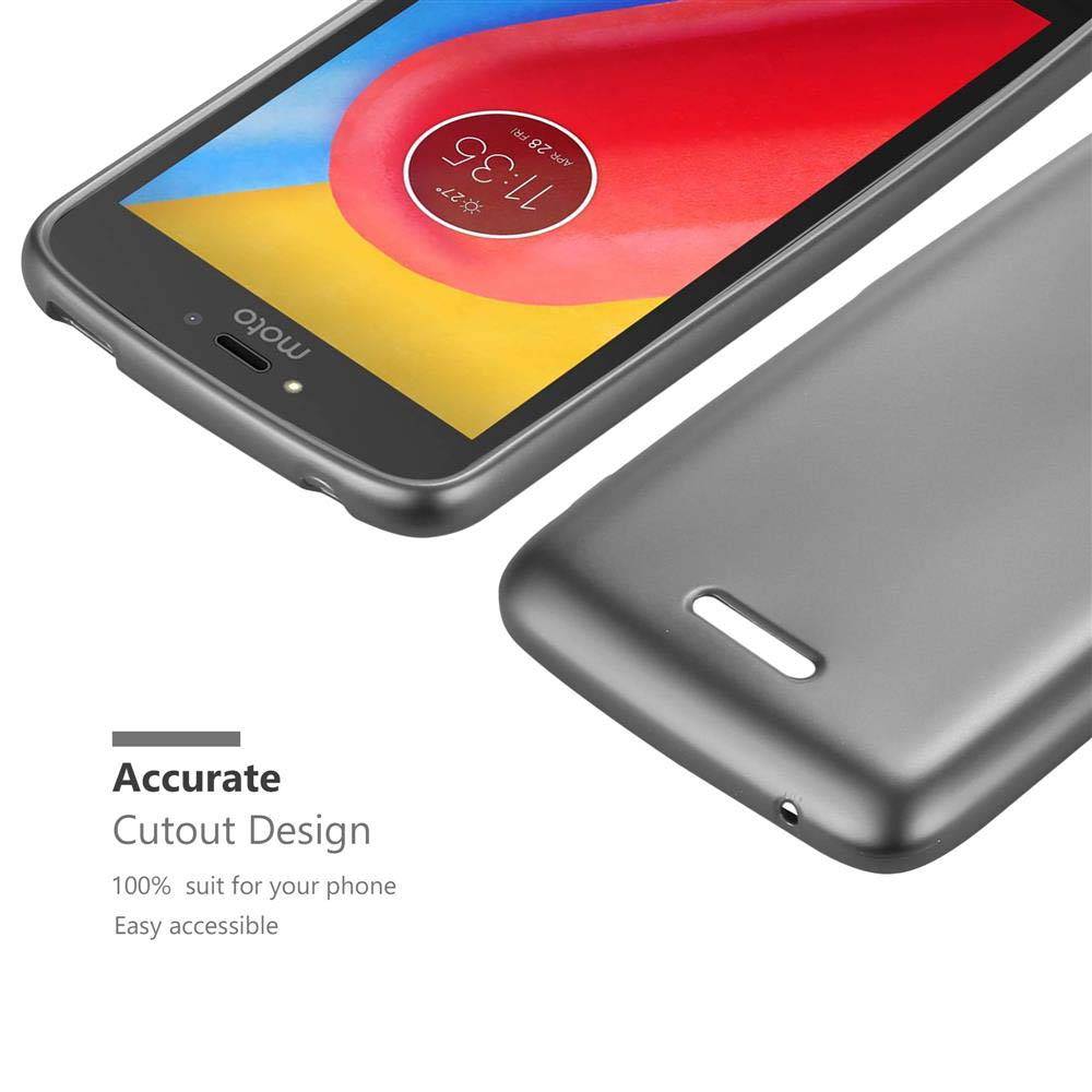 Cadorabo Schutzhülle für Motorola MOTO C PLUS Hülle in Grau Handyhülle TPU Silikon Etui Cover Case