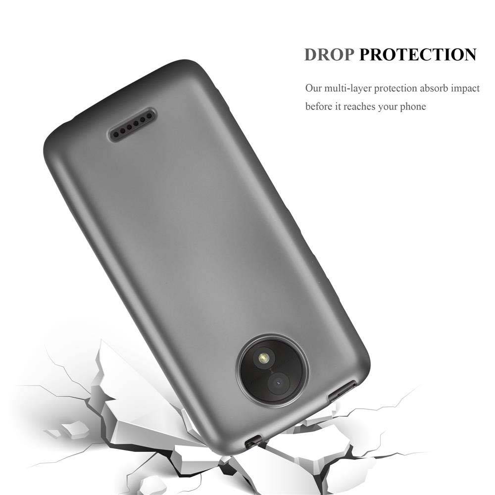 Cadorabo Schutzhülle für Motorola MOTO C PLUS Hülle in Grau Handyhülle TPU Silikon Etui Cover Case