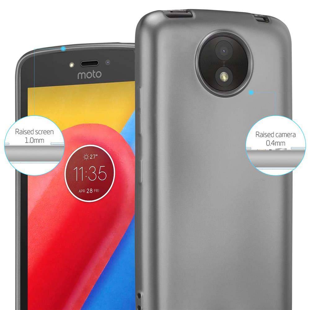 Cadorabo Schutzhülle für Motorola MOTO C PLUS Hülle in Grau Handyhülle TPU Silikon Etui Cover Case