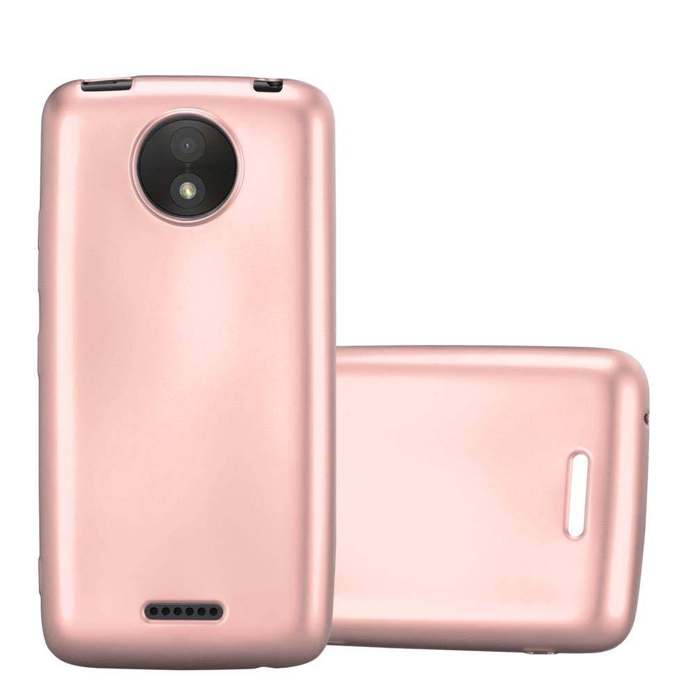 Cadorabo Schutzhülle für Motorola MOTO C PLUS Hülle in Rosa Handyhülle TPU Silikon Etui Cover Case