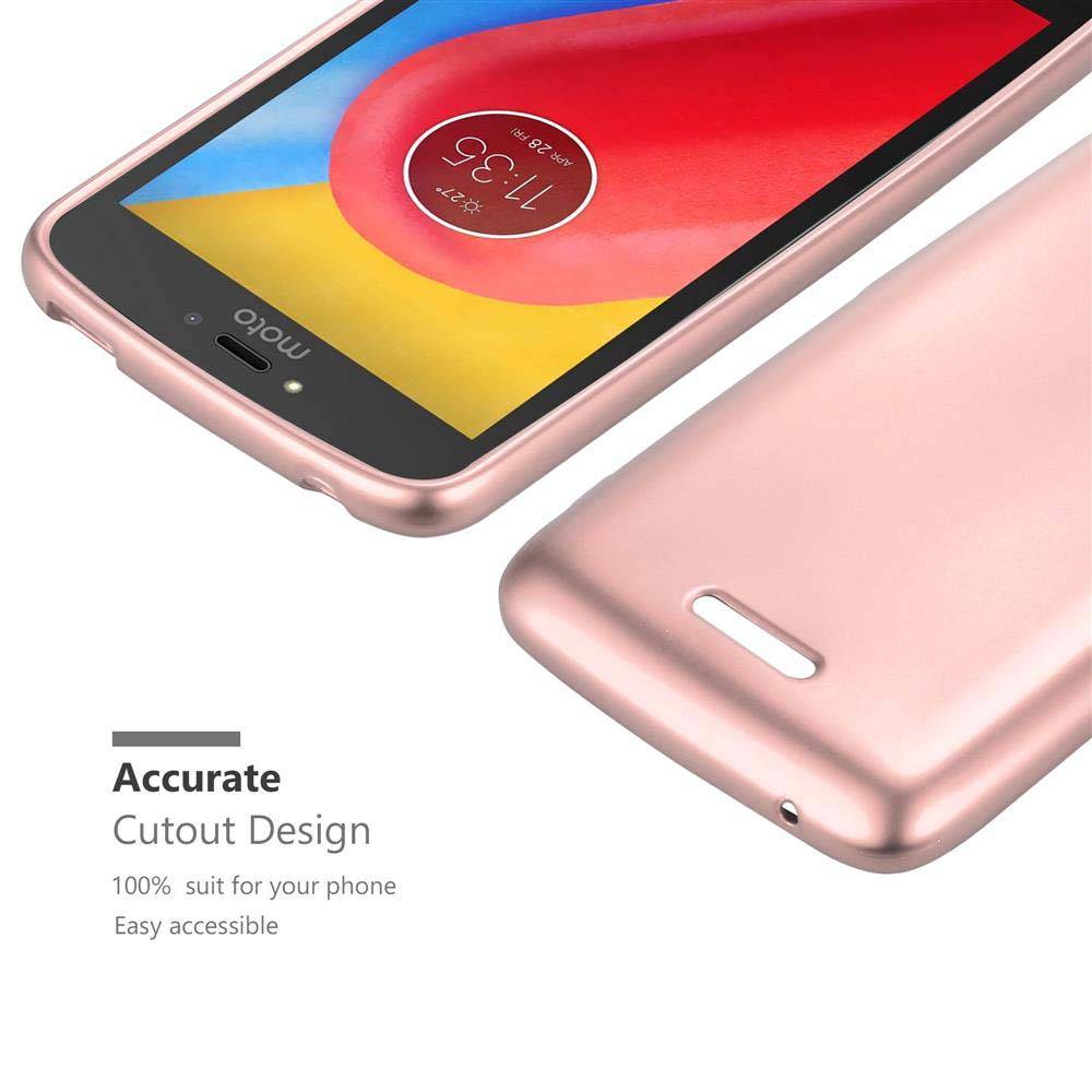 Cadorabo Schutzhülle für Motorola MOTO C PLUS Hülle in Rosa Handyhülle TPU Silikon Etui Cover Case