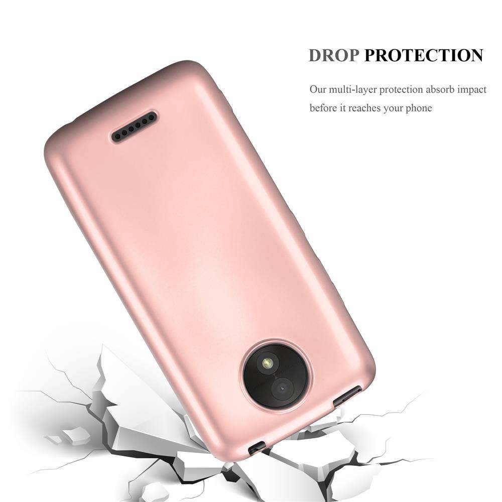 Cadorabo Schutzhülle für Motorola MOTO C PLUS Hülle in Rosa Handyhülle TPU Silikon Etui Cover Case