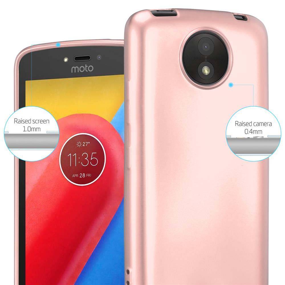 Cadorabo Schutzhülle für Motorola MOTO C PLUS Hülle in Rosa Handyhülle TPU Silikon Etui Cover Case
