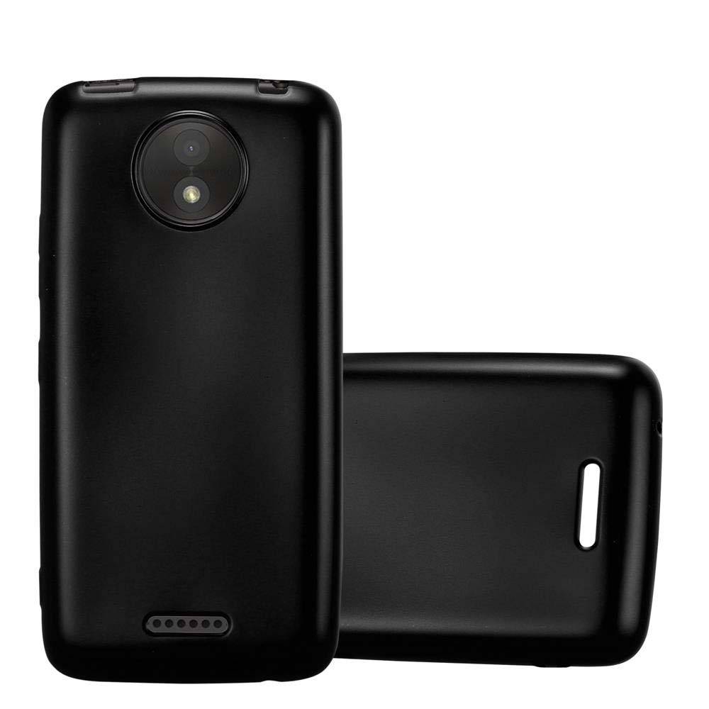 Cadorabo Schutzhülle für Motorola MOTO C PLUS Hülle in Schwarz Handyhülle TPU Silikon Etui Cover Case
