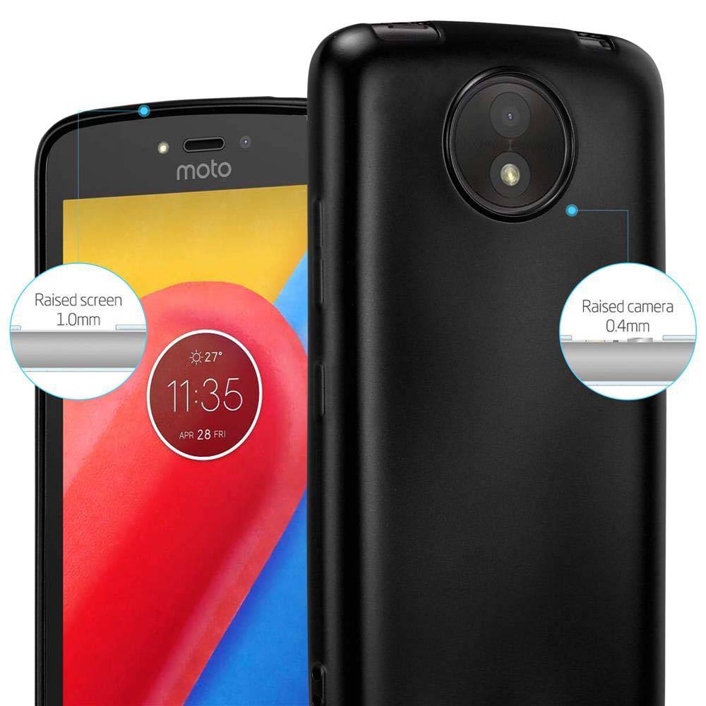 Cadorabo Schutzhülle für Motorola MOTO C PLUS Hülle in Schwarz Handyhülle TPU Silikon Etui Cover Case
