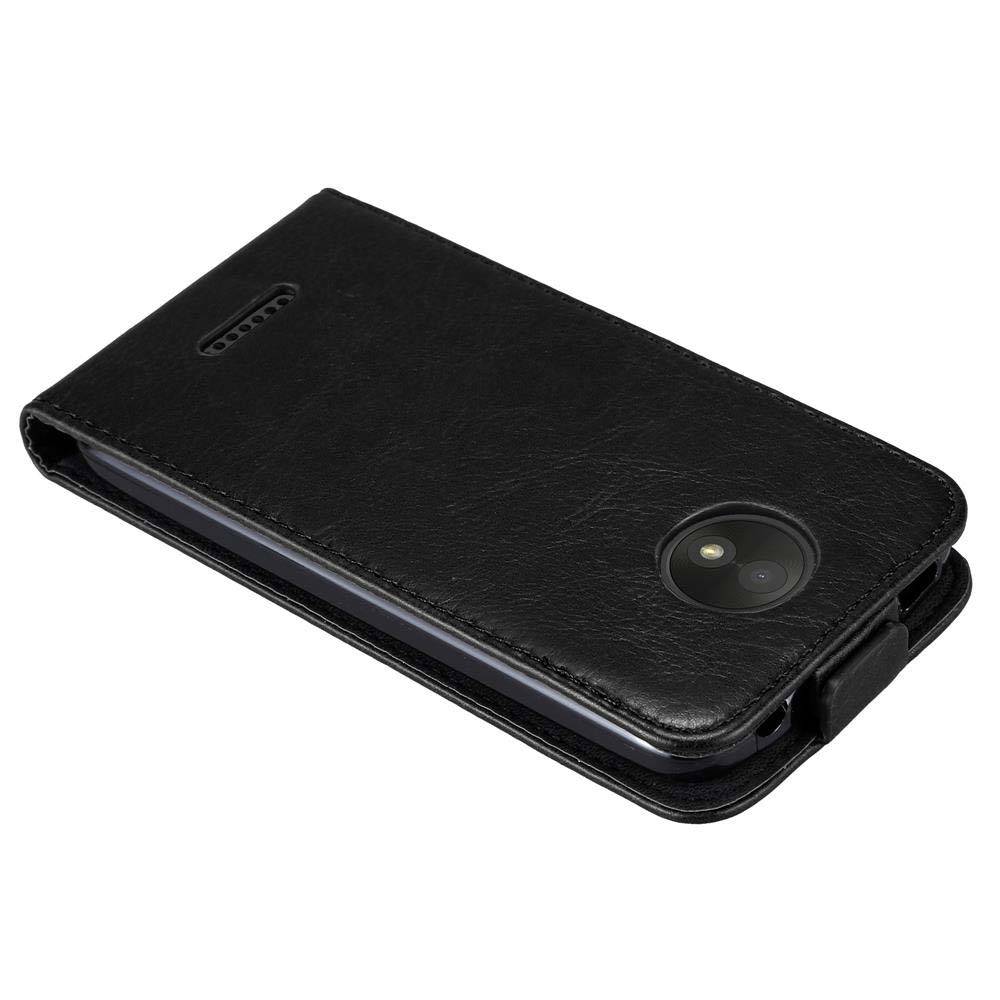 Cadorabo Hülle für Motorola MOTO C PLUS Schutz Hülle in Schwarz Flip Etui Handyhülle Case Cover