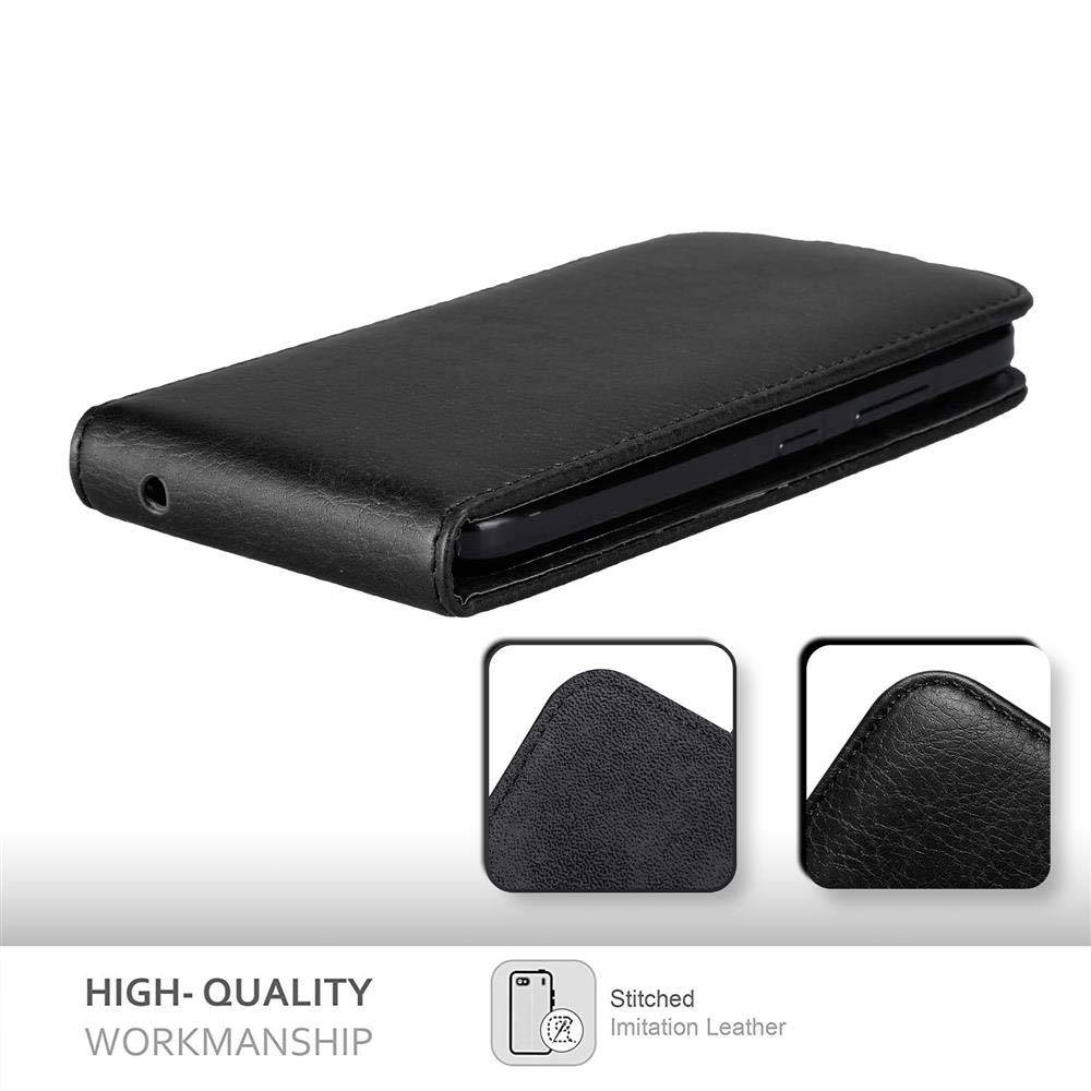 Cadorabo Hülle für Motorola MOTO C PLUS Schutz Hülle in Schwarz Flip Etui Handyhülle Case Cover