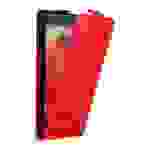 Cadorabo Hülle für Motorola MOTO E4 Schutz Hülle in Rot Flip Etui Handyhülle Case Cover