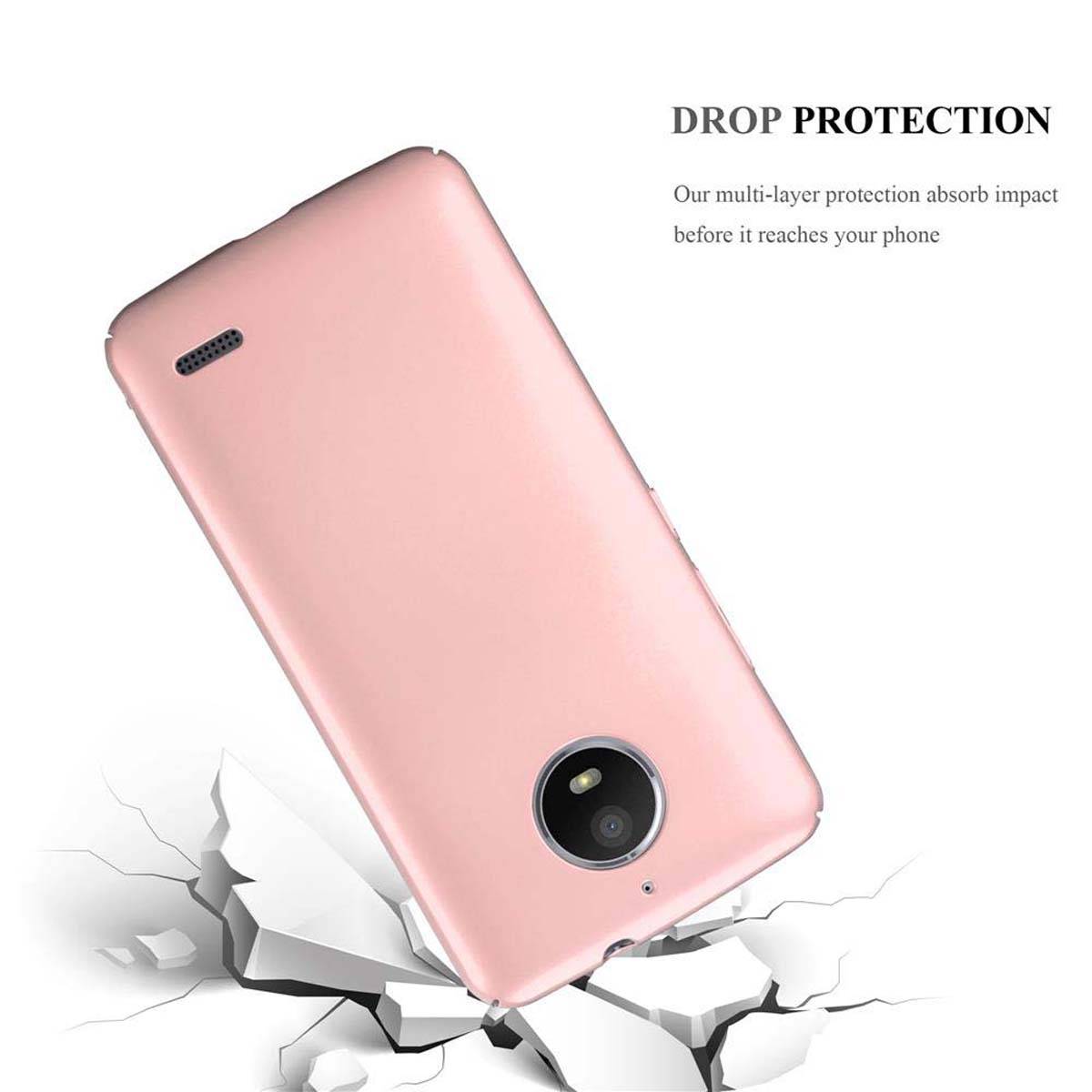 Cadorabo Hülle für Motorola MOTO E4 Schutzhülle in Rosa Hard Case Handy Hülle Etui