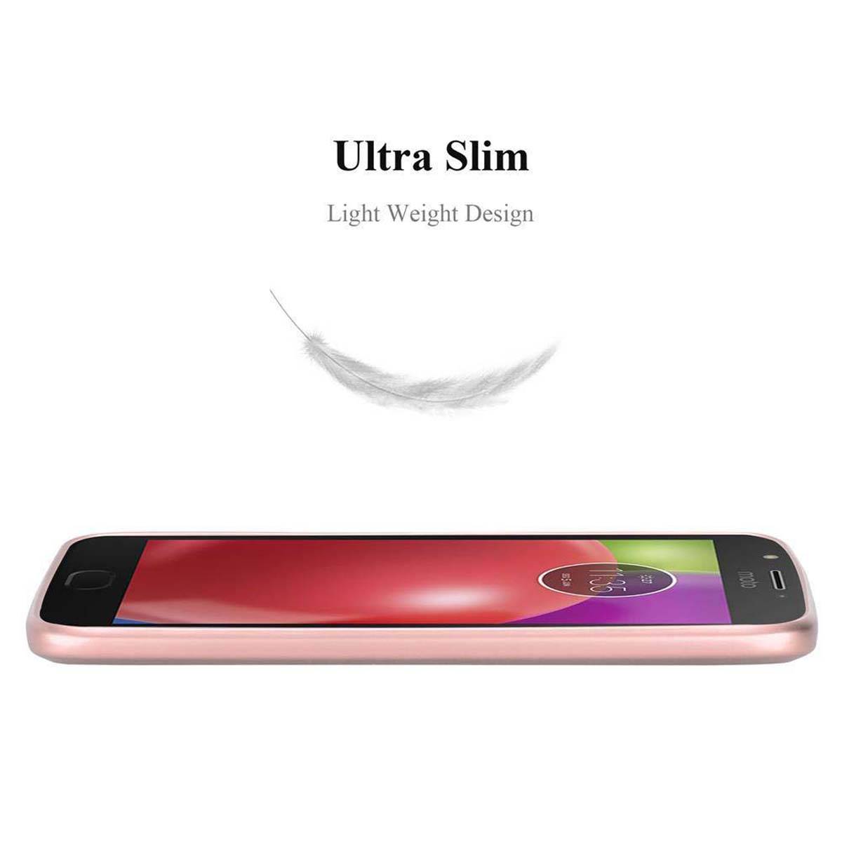 Cadorabo Hülle für Motorola MOTO E4 Schutzhülle in Rosa Hard Case Handy Hülle Etui