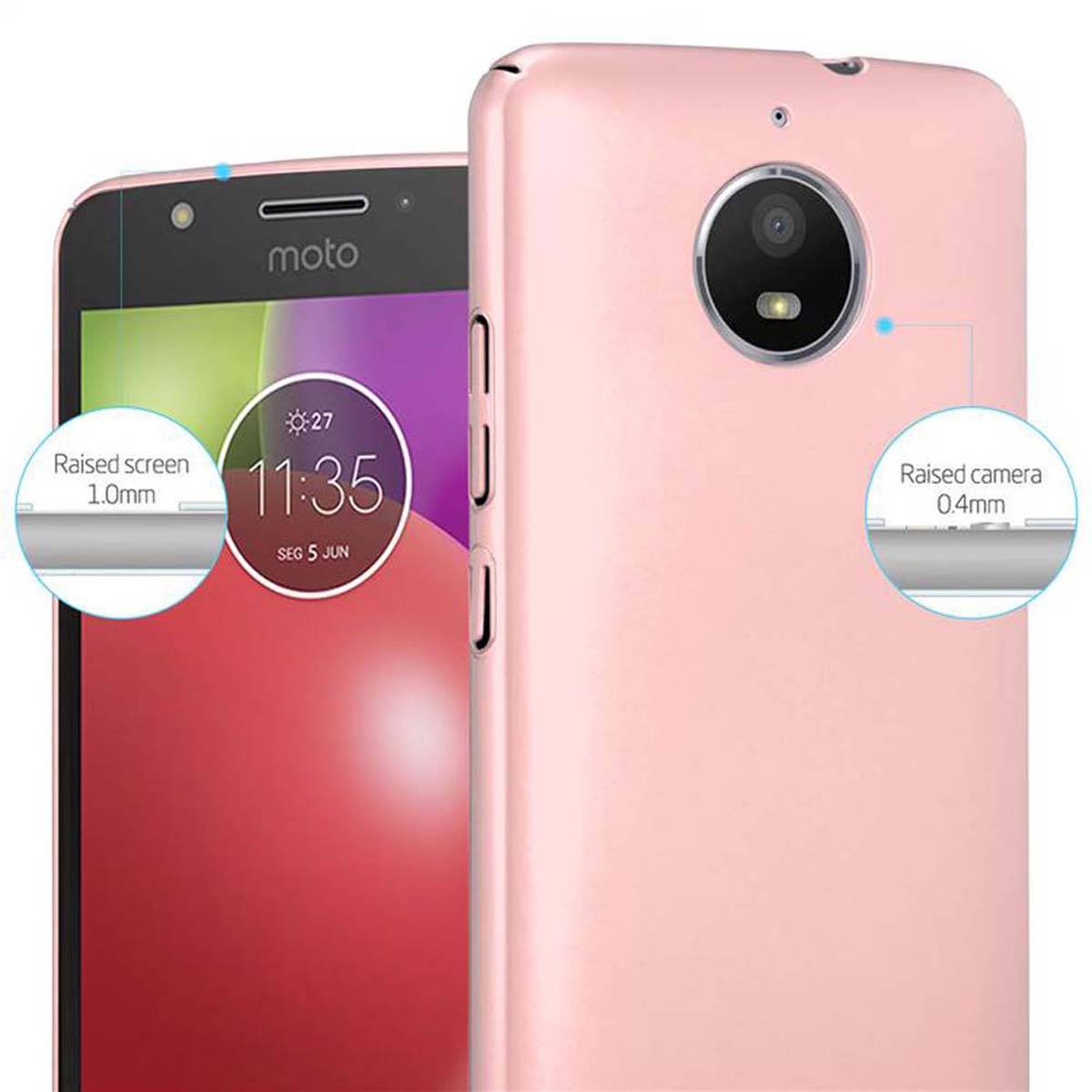 Cadorabo Hülle für Motorola MOTO E4 Schutzhülle in Rosa Hard Case Handy Hülle Etui
