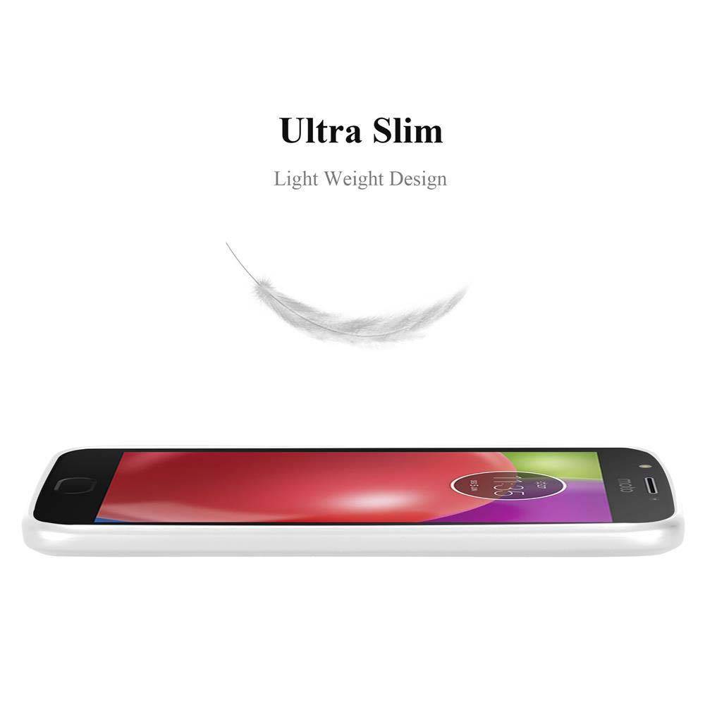 Cadorabo Hülle für Motorola MOTO E4 Schutzhülle in Silber Hard Case Handy Hülle Etui