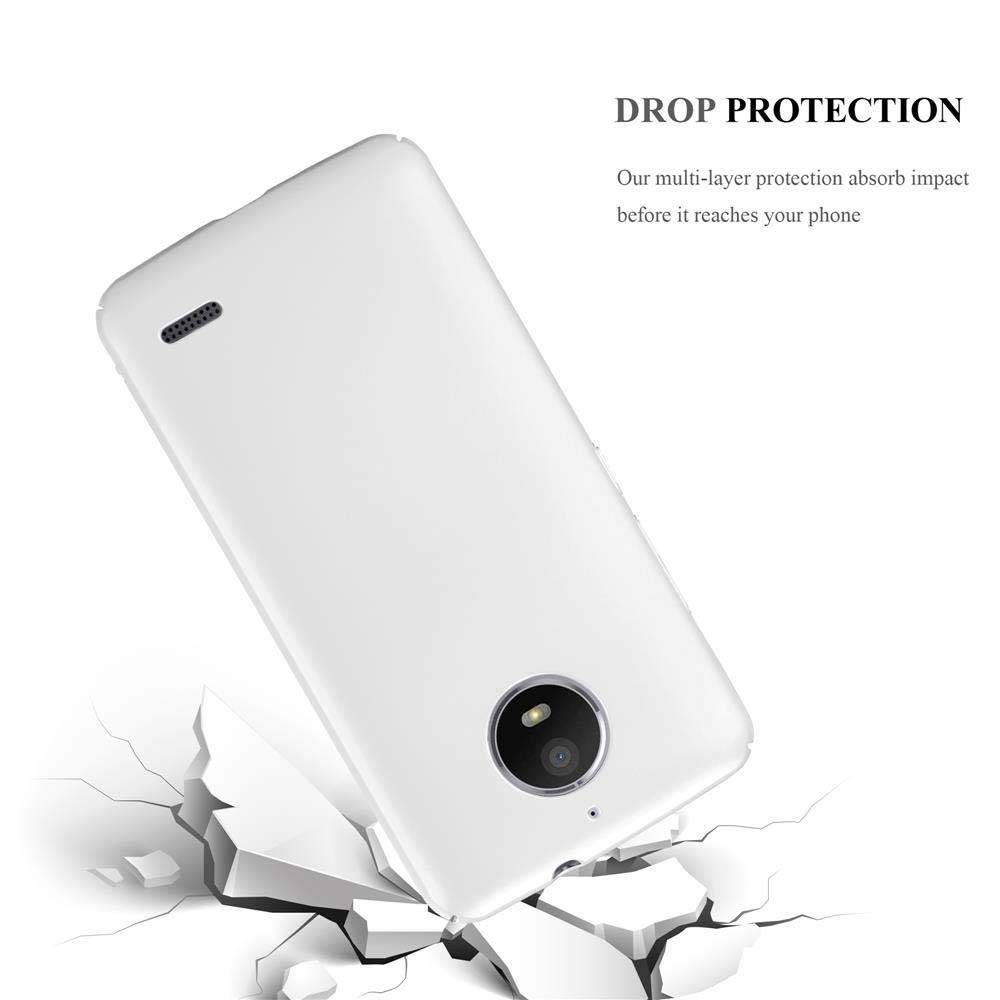 Cadorabo Hülle für Motorola MOTO E4 Schutzhülle in Silber Hard Case Handy Hülle Etui