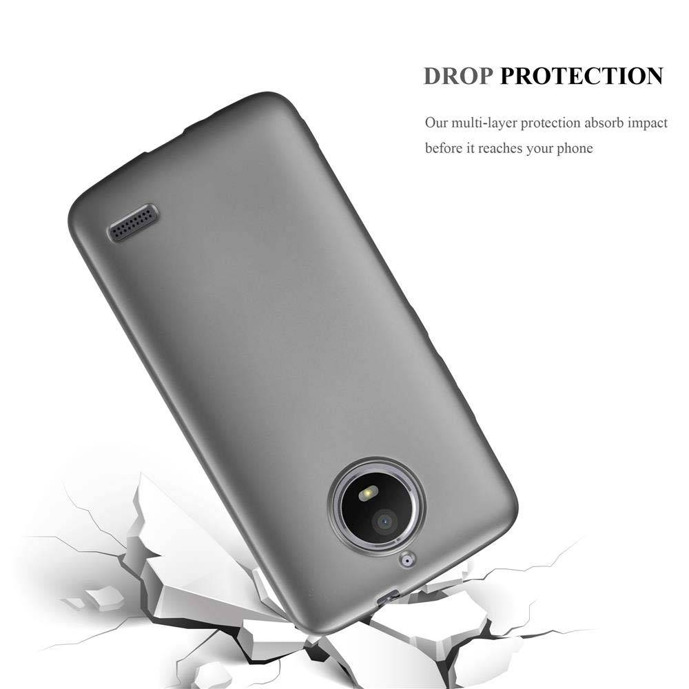 Cadorabo Schutzhülle für Motorola MOTO E4 Hülle in Grau Handyhülle TPU Silikon Etui Cover Case