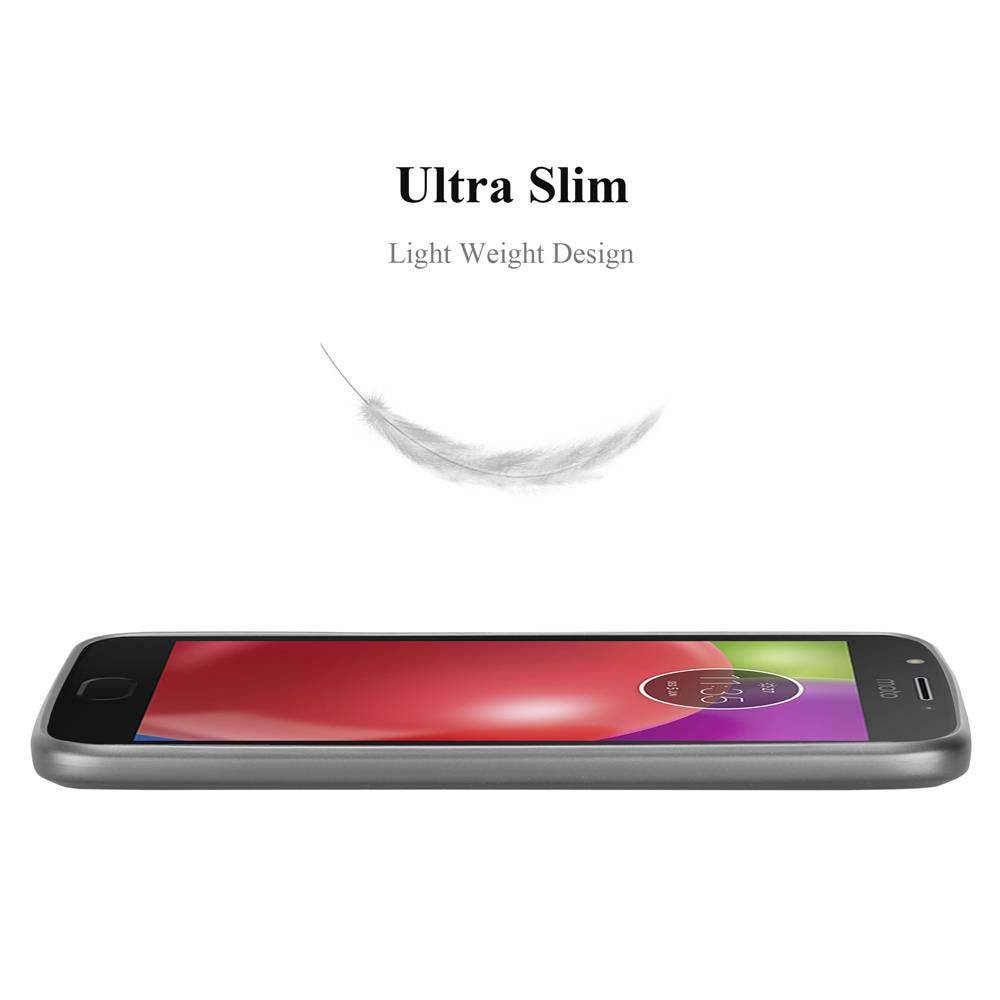 Cadorabo Schutzhülle für Motorola MOTO E4 Hülle in Grau Handyhülle TPU Silikon Etui Cover Case