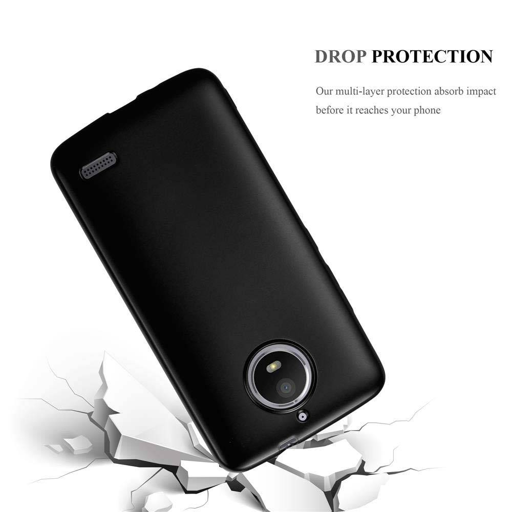 Cadorabo Schutzhülle für Motorola MOTO E4 Hülle in Schwarz Handyhülle TPU Silikon Etui Cover Case