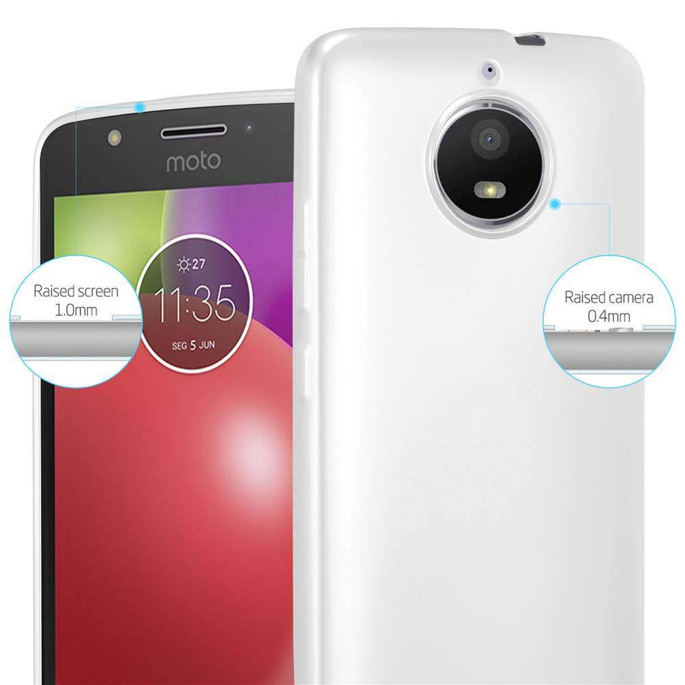 Cadorabo Schutzhülle für Motorola MOTO E4 Hülle in Silber Handyhülle TPU Silikon Etui Cover Case