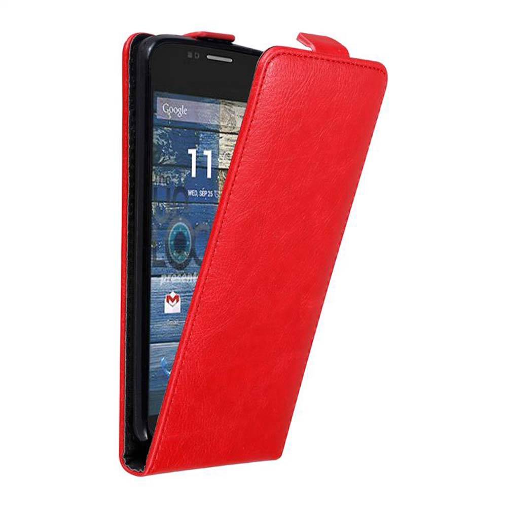 Cadorabo Hülle für Motorola MOTO G2 Schutz Hülle in Rot Flip Etui Handyhülle Case Cover