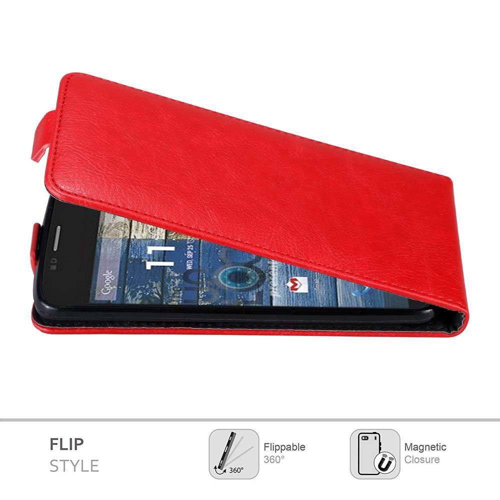 Cadorabo Hülle für Motorola MOTO G2 Schutz Hülle in Rot Flip Etui Handyhülle Case Cover