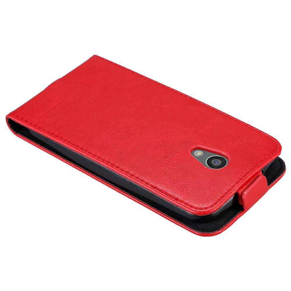 Cadorabo Hülle für Motorola MOTO G2 Schutz Hülle in Rot Flip Etui Handyhülle Case Cover