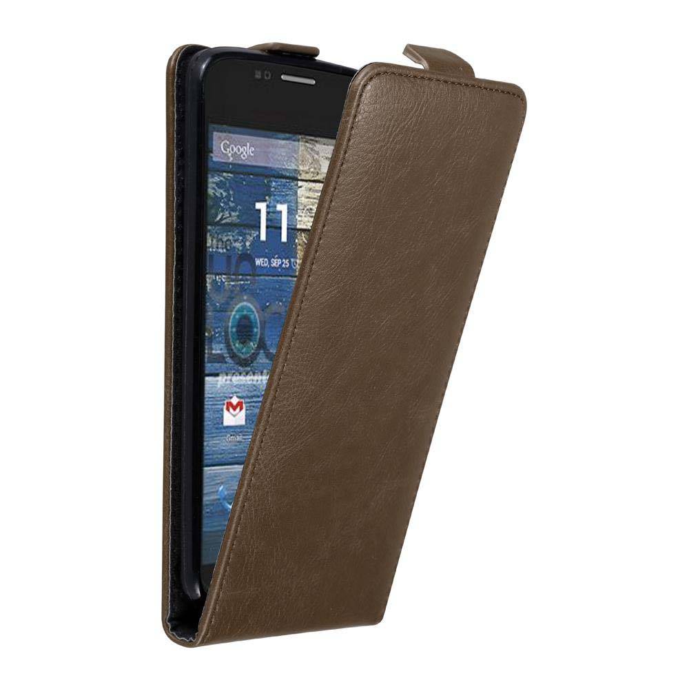 Cadorabo Hülle für Motorola MOTO G2 Schutz Hülle in Braun Flip Etui Handyhülle Case Cover