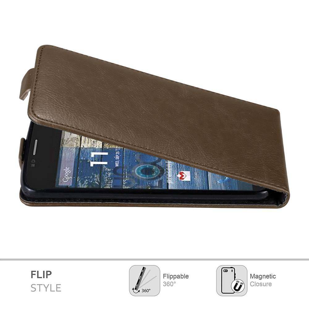 Cadorabo Hülle für Motorola MOTO G2 Schutz Hülle in Braun Flip Etui Handyhülle Case Cover