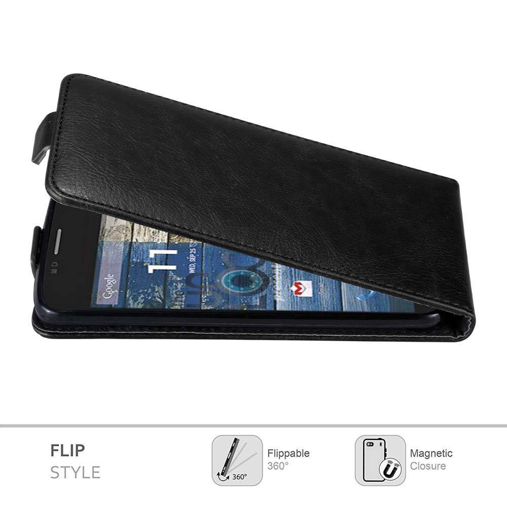 Cadorabo Hülle für Motorola MOTO G2 Schutz Hülle in Schwarz Flip Etui Handyhülle Case Cover