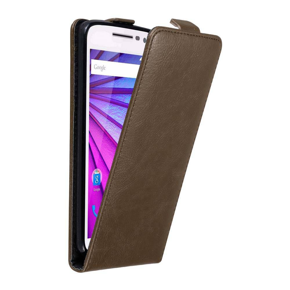 Cadorabo Hülle für Motorola MOTO G3 Schutz Hülle in Braun Flip Etui Handyhülle Case Cover