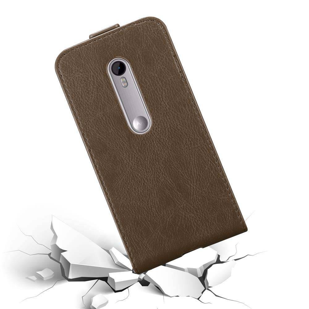 Cadorabo Hülle für Motorola MOTO G3 Schutz Hülle in Braun Flip Etui Handyhülle Case Cover