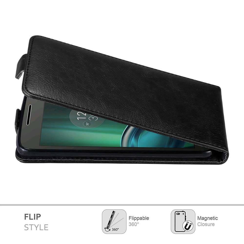 Cadorabo Hülle für Motorola MOTO G4 / G4 PLUS Schutz Hülle in Schwarz Flip Etui Handyhülle Case Cover