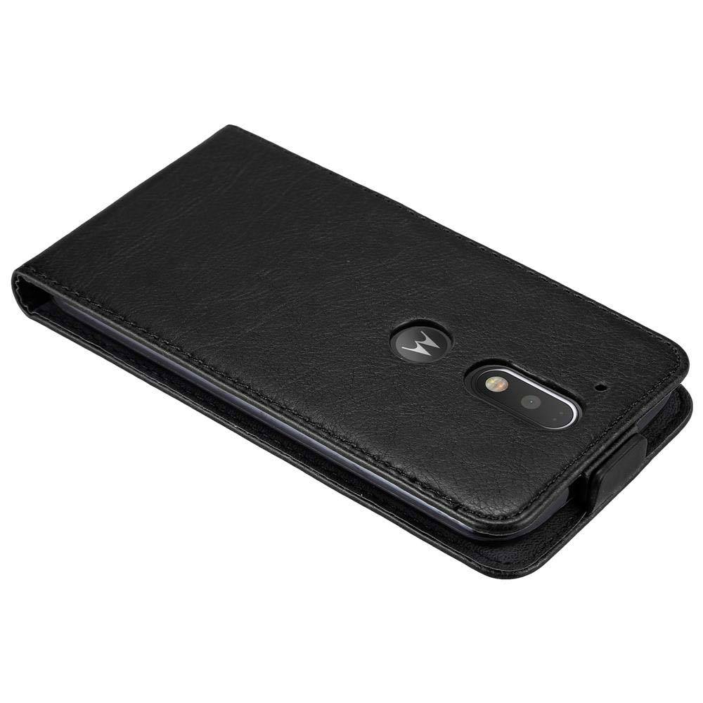 Cadorabo Hülle für Motorola MOTO G4 / G4 PLUS Schutz Hülle in Schwarz Flip Etui Handyhülle Case Cover
