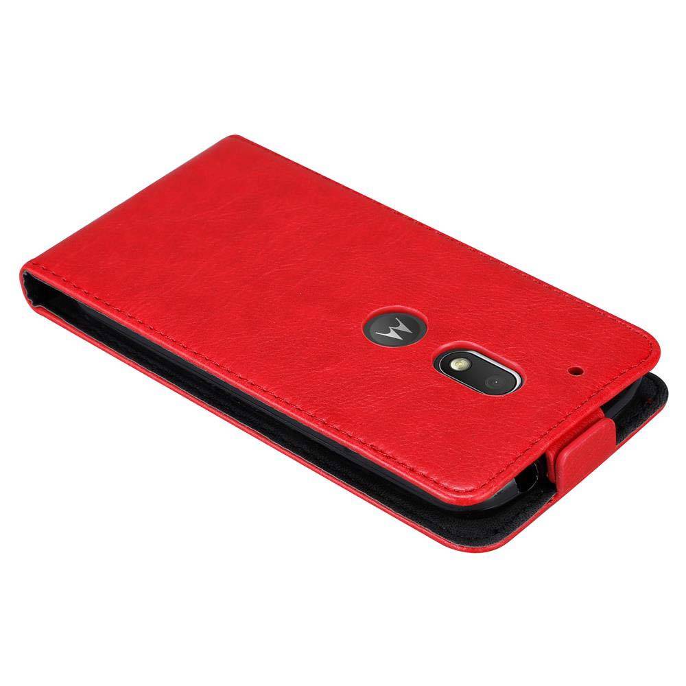 Cadorabo Hülle für Motorola MOTO G4 PLAY Schutz Hülle in Rot Flip Etui Handyhülle Case Cover