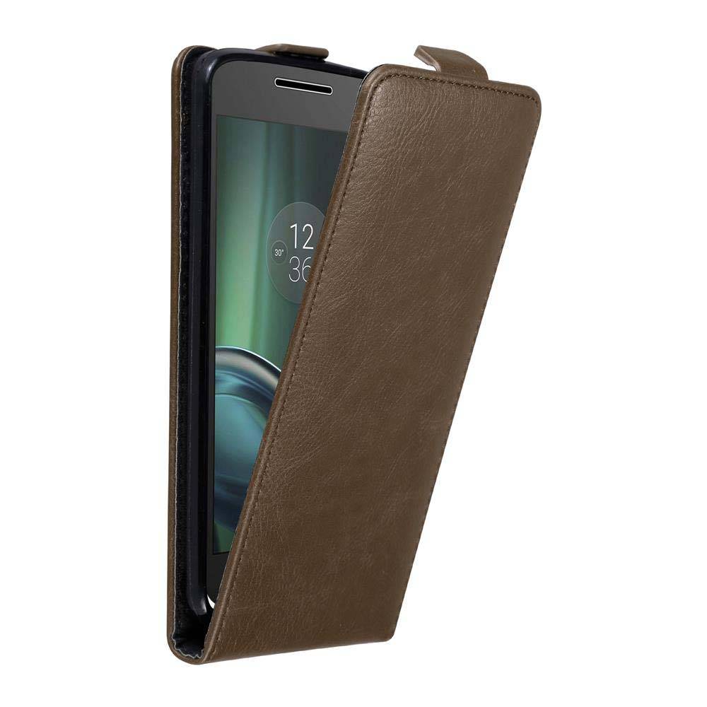 Cadorabo Hülle für Motorola MOTO G4 PLAY Schutz Hülle in Braun Flip Etui Handyhülle Case Cover