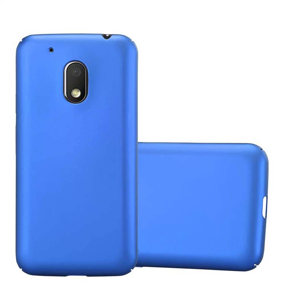 Cadorabo Hülle für Motorola MOTO G4 PLAY Schutzhülle in Blau Hard Case Handy Hülle Etui