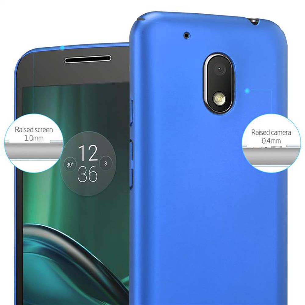 Cadorabo Hülle für Motorola MOTO G4 PLAY Schutzhülle in Blau Hard Case Handy Hülle Etui