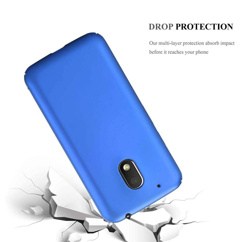 Cadorabo Hülle für Motorola MOTO G4 PLAY Schutzhülle in Blau Hard Case Handy Hülle Etui